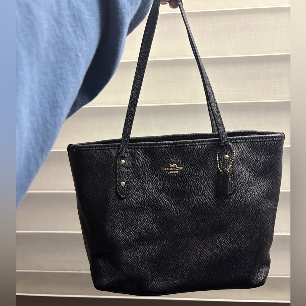 Coach Black Textured Tote Bag